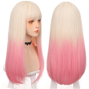 Long Straight Pink Gradient Wig - Sissy Panty Shop