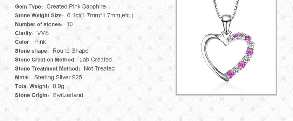 Sterling Silver Pink Heart Sissy Necklace - Sissy Panty Shop