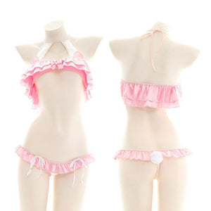 Frilly Pink Maid Bikini Set - Sissy Panty Shop