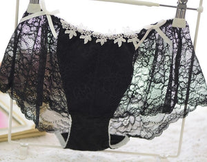"In The Closet" Lace & Bowknots Sissy Panties Set (4pcs) - Sissy Panty Shop