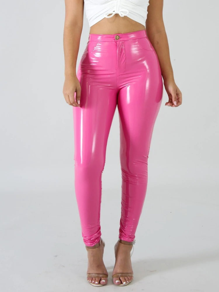 Sissy Lola Pink Leather Pants - Sissy Panty Shop