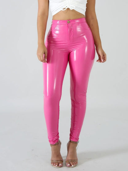 Sissy Lola Pink Leather Pants - Sissy Panty Shop