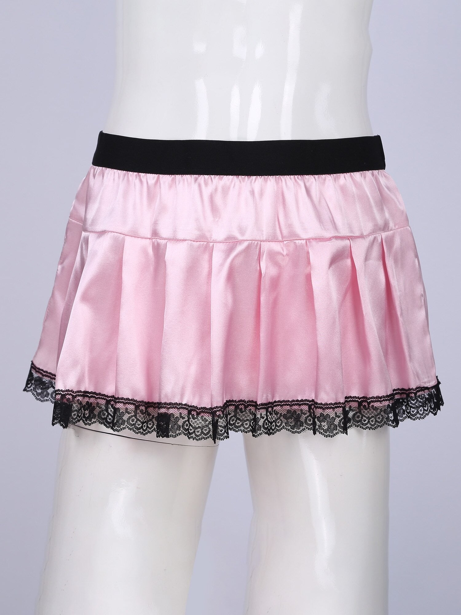 Pleated Satin Mini Skirt - Sissy Panty Shop