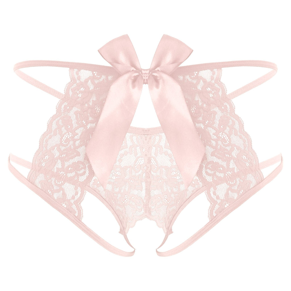 Sissy Lola Bowknot Crotchless Panty - Sissy Panty Shop