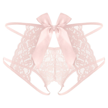 Sissy Lola Bowknot Crotchless Panty - Sissy Panty Shop