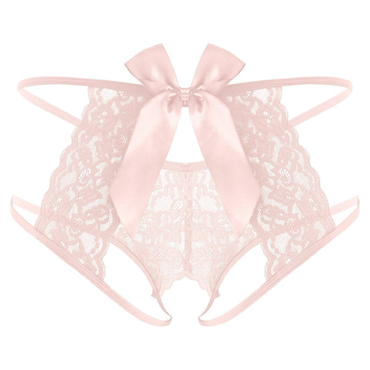 Sissy Lola Bowknot Crotchless Panty - Sissy Panty Shop