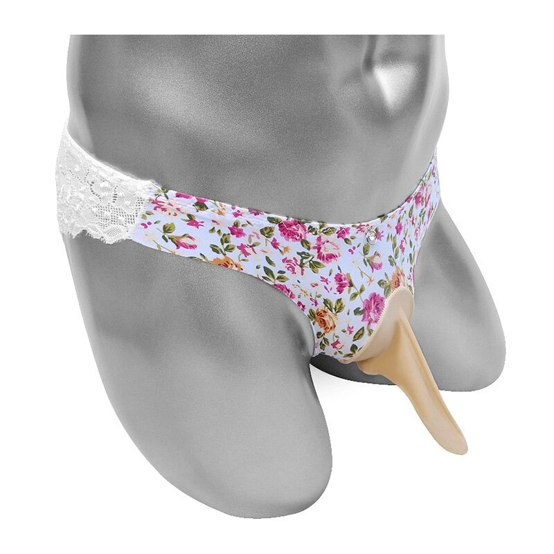 Low Rise Floral Mens Briefs Bikini - Sissy Panty Shop