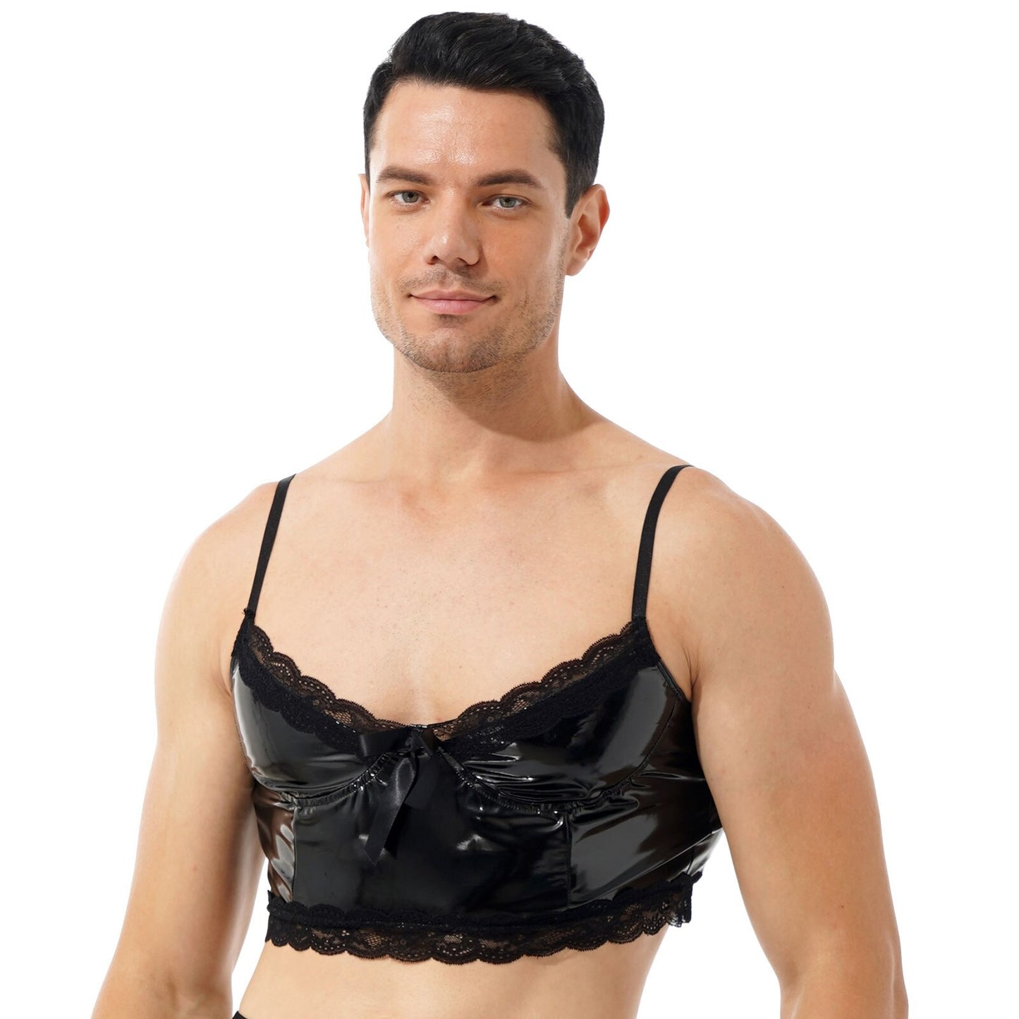 Sissy Leather & Lace Bra Top - Sissy Panty Shop