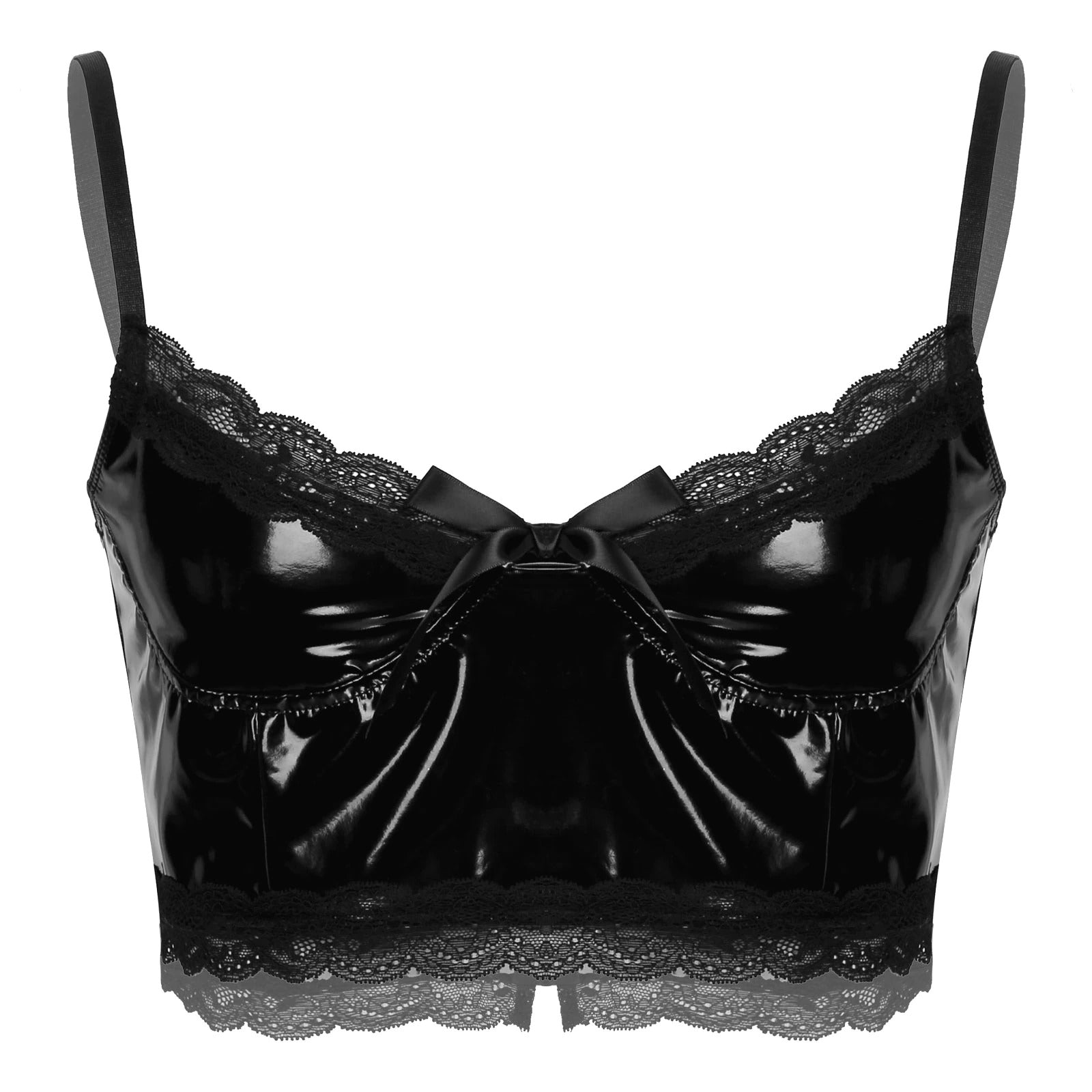 Sissy Leather & Lace Bra Top - Sissy Panty Shop