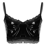 Sissy Leather & Lace Bra Top - Sissy Panty Shop