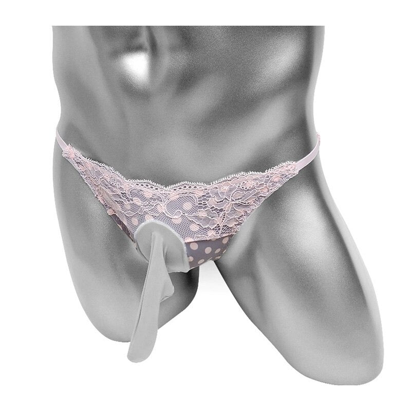 Pink Polka Dot Sissy Panties With Penis Sheath Pouch - Sissy Panty Shop