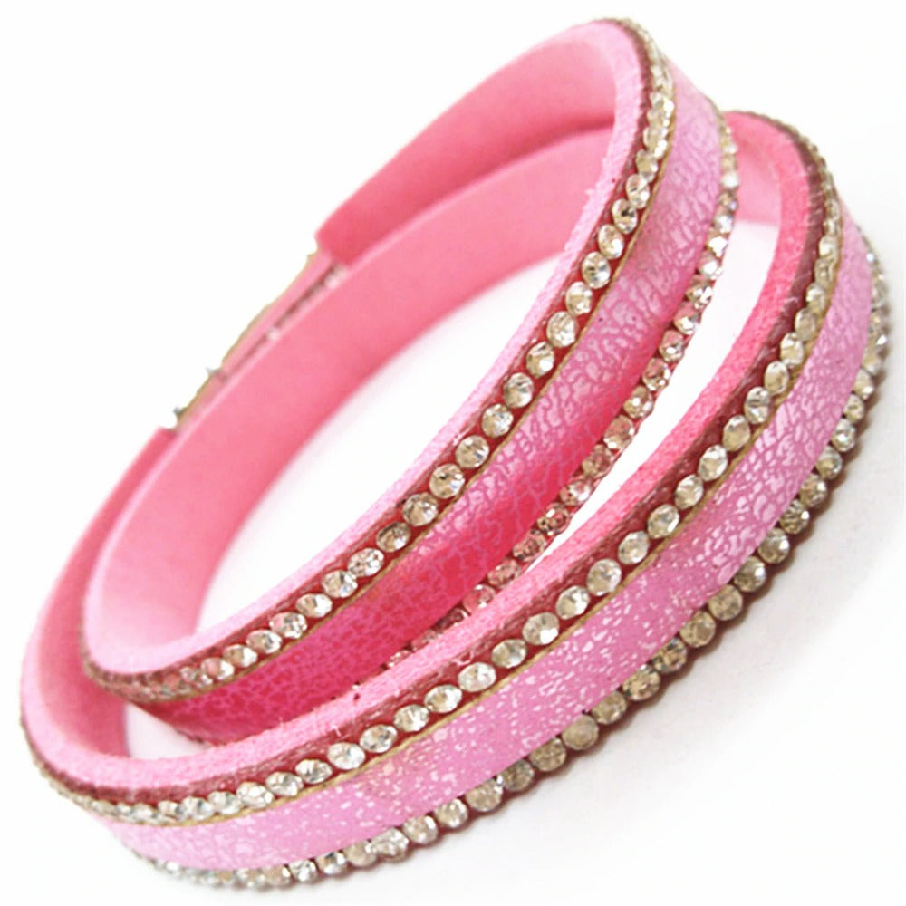 Multilayer Pink Rhinestone Bracelet - Sissy Panty Shop