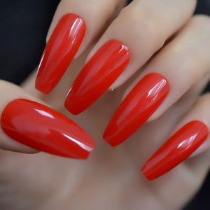 Long Stiletto Red Faux Nails - Sissy Panty Shop