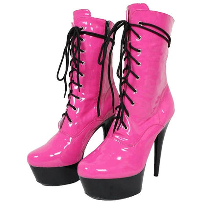 Platform Ankle Lace Up Boots - Sissy Panty Shop