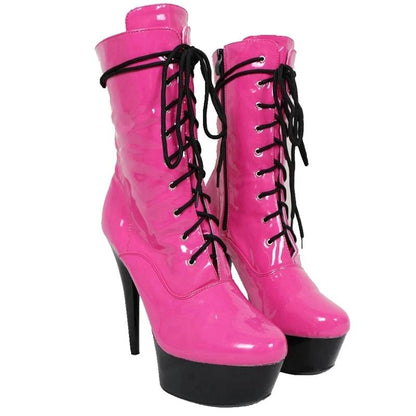 Platform Ankle Lace Up Boots - Sissy Panty Shop