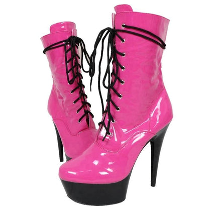 Platform Ankle Lace Up Boots - Sissy Panty Shop