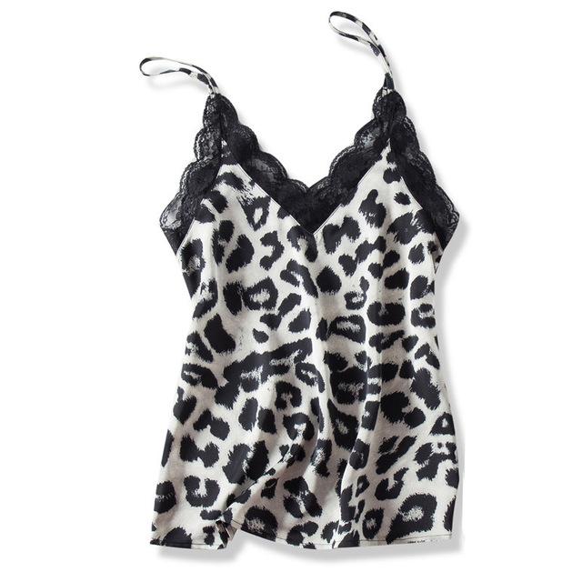 Leopard Print Satin Tank Top - Sissy Panty Shop