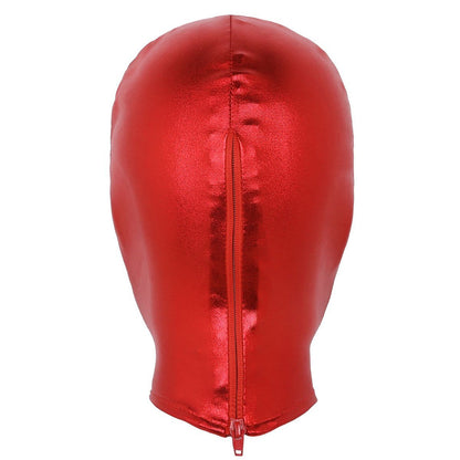 Latex Shiny Metallic Open Eyes and Mouth Mask - Sissy Panty Shop