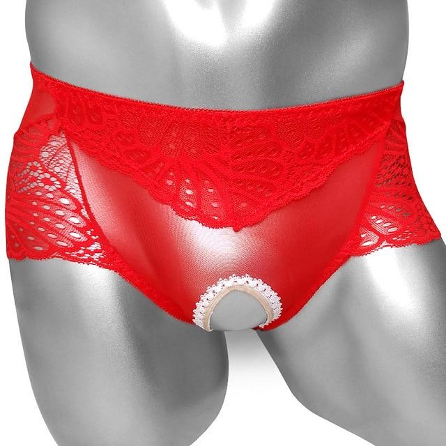 Open Crotch Lace Panties - Sissy Panty Shop
