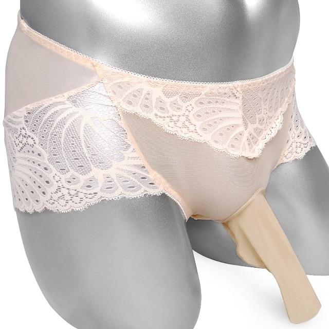 Lace Panties With Penis Sleeve - Sissy Panty Shop