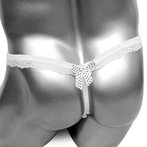 Open Crotch Bow Lace Panties - Sissy Panty Shop