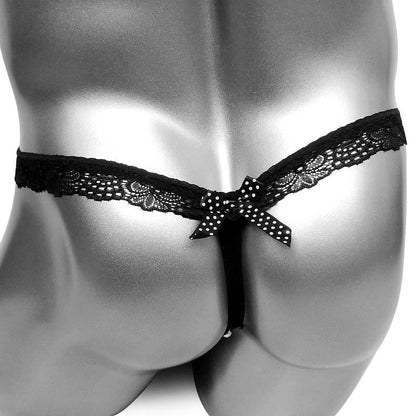 Open Crotch Bow Lace Panties - Sissy Panty Shop