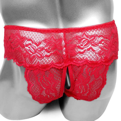 "Sissy Monica" Open Crotch Lace Panties - Sissy Panty Shop