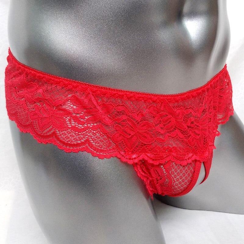 "Sissy Monica" Open Crotch Lace Panties - Sissy Panty Shop