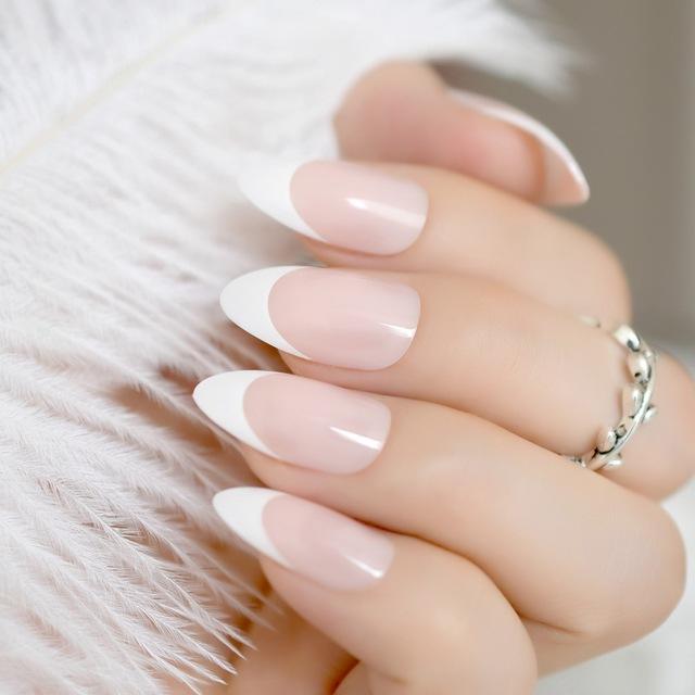 French Manicure Faux Nails - Sissy Panty Shop