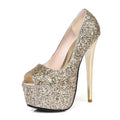"Sissy Stephanie" Peep Toe Glitter Pumps - Sissy Panty Shop