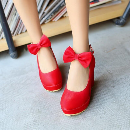 "Sissy Tatiana" Bowknot Wedge Shoes - Sissy Panty Shop