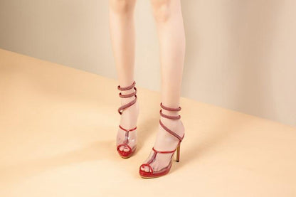 "Tranny Lena" Peep Toe Sandals - Sissy Panty Shop