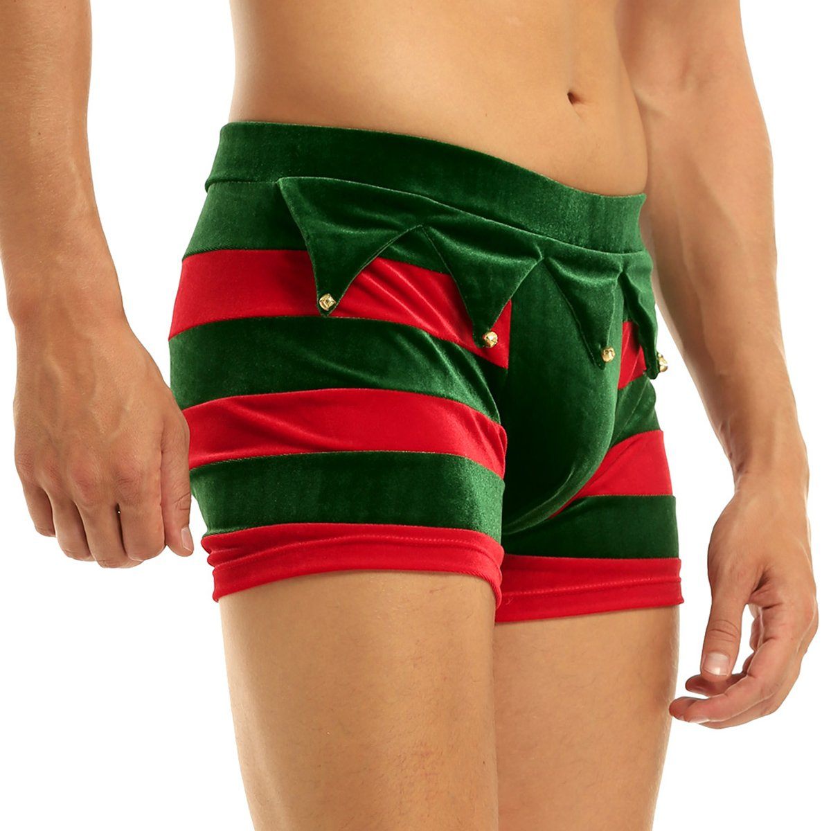 Christmas Holiday Boxer Shorts w/ Bells - Sissy Panty Shop