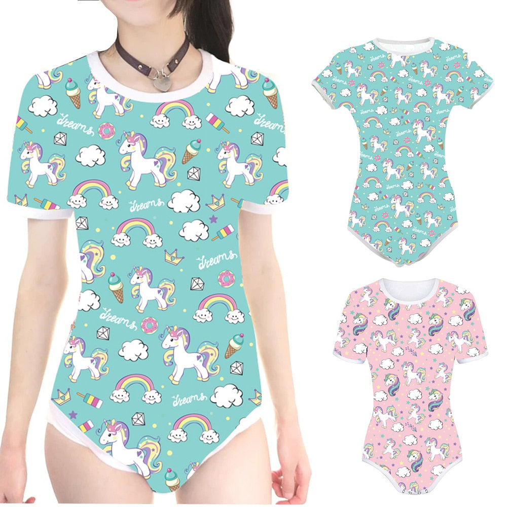 ABDL Snap Crotch Little Unicorn Onesie - Sissy Panty Shop