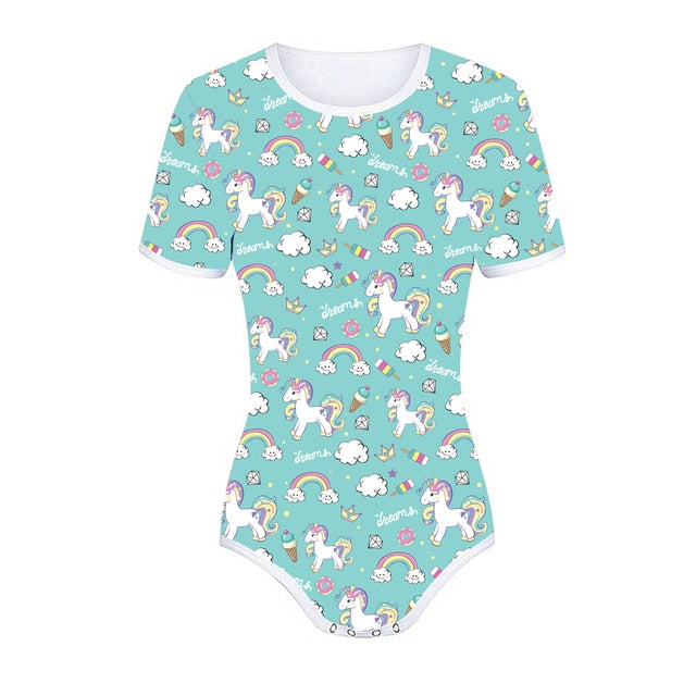 ABDL Snap Crotch Little Unicorn Onesie - Sissy Panty Shop