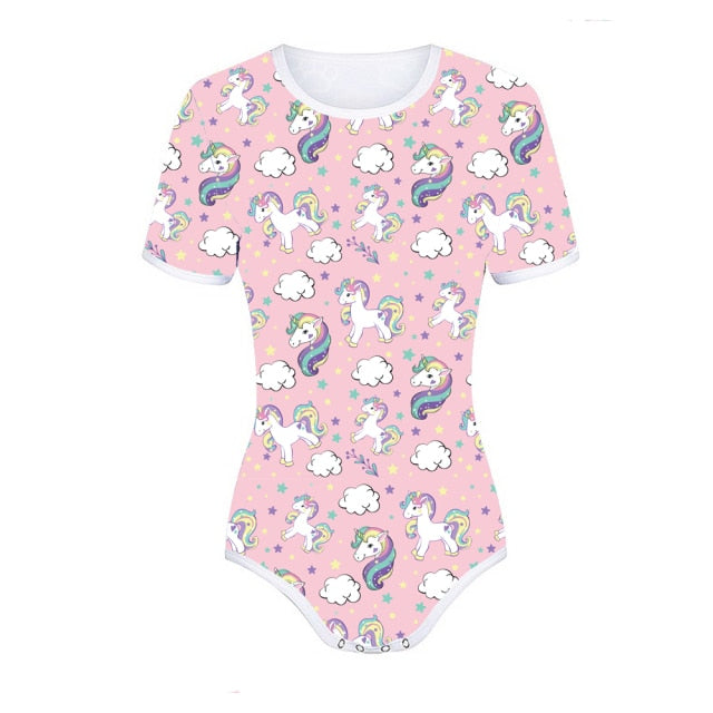 ABDL Snap Crotch Little Unicorn Onesie - Sissy Panty Shop