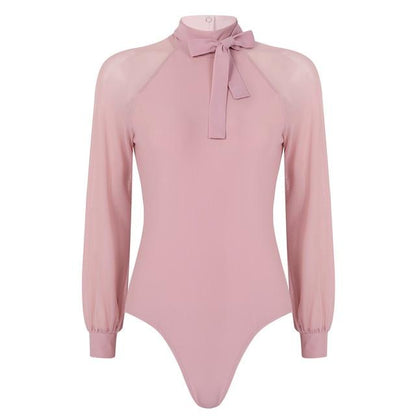 Long Sleeves Bow Bodysuit - Sissy Panty Shop