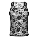 Sheer Floral Lace Tank Top - Sissy Panty Shop