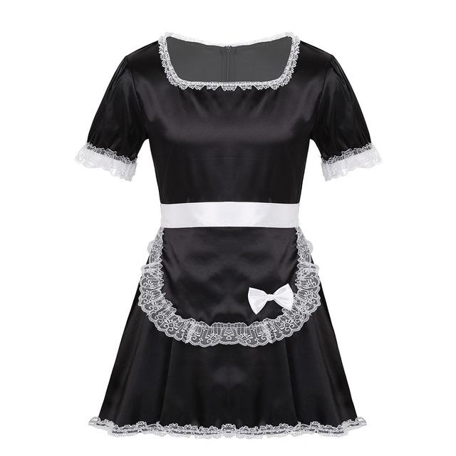 Sissy Maid Satin Dress with Apron - Sissy Panty Shop