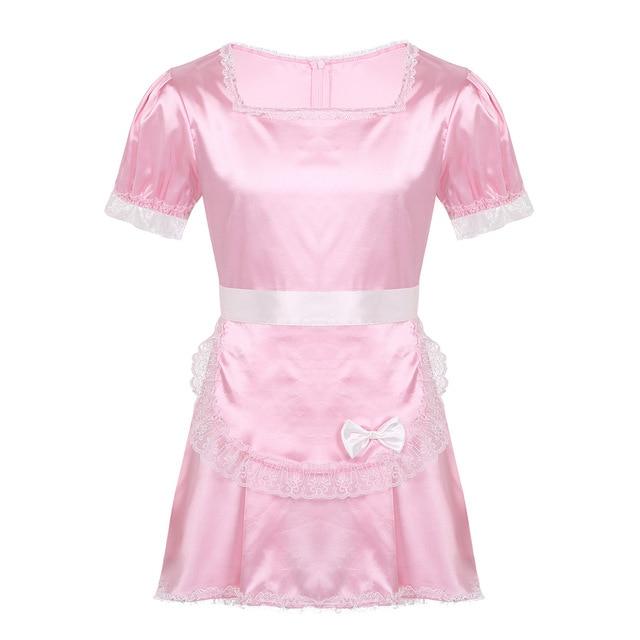 Sissy Maid Satin Dress with Apron - Sissy Panty Shop