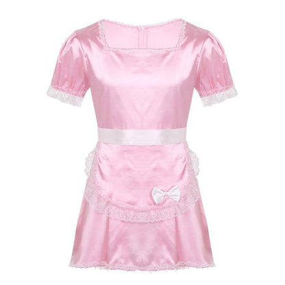 Sissy Maid Satin Dress with Apron - Sissy Panty Shop