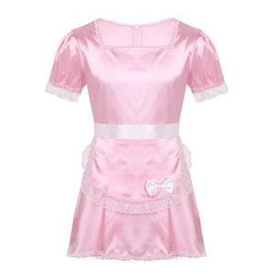 Sissy Maid Satin Dress with Apron - Sissy Panty Shop