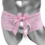Floral Lace Open Crotch Panties - Sissy Panty Shop
