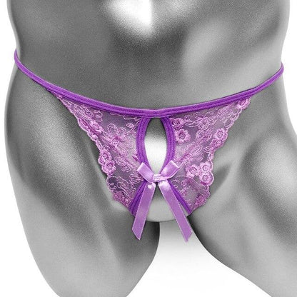 Open Crotch Lace G-String - Sissy Panty Shop