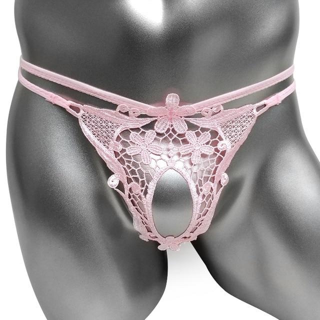 Lace G-String with Penis Hole - Sissy Panty Shop