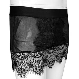 See Through Lace Mini Skirt - Sissy Panty Shop