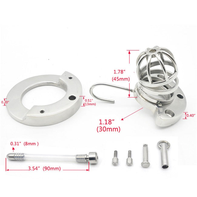 Stainless Steel Male Chastity Device with Stealth Lock - Sissy Panty Shop