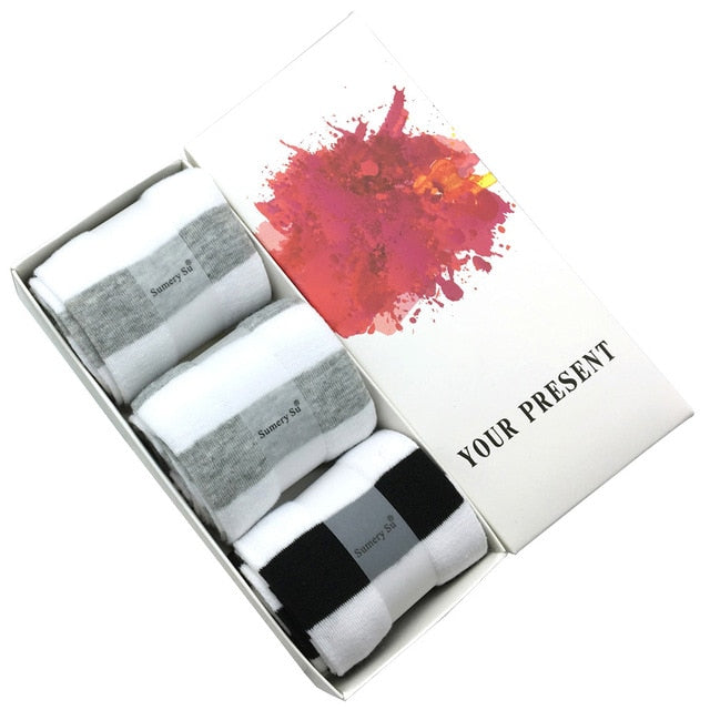 Striped Thigh High Stockings (3 Pairs Set) - Sissy Panty Shop