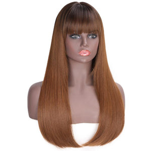 Straight Long Wigs with Bangs - Sissy Panty Shop