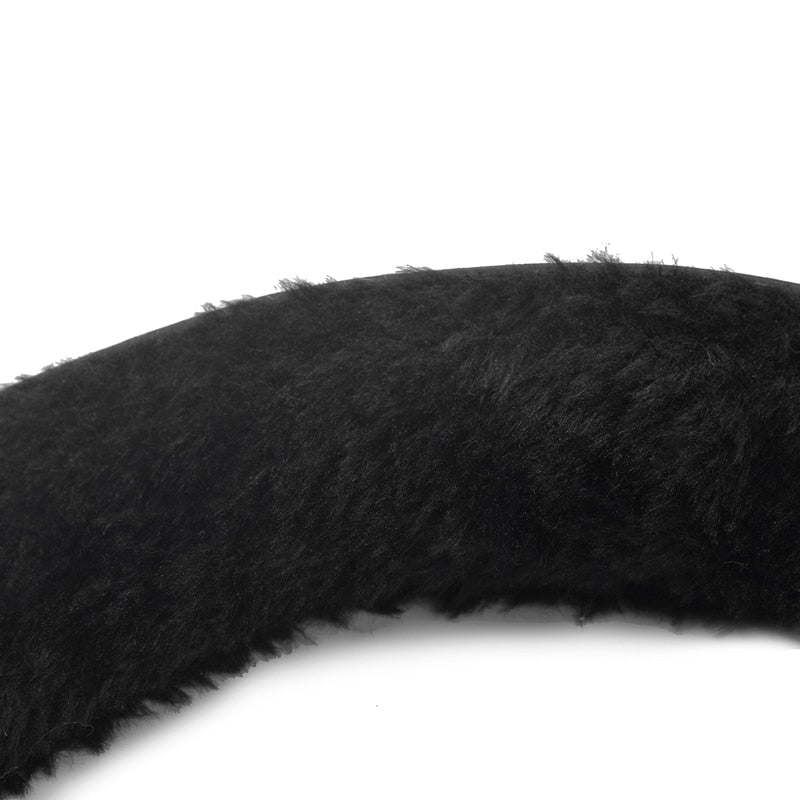 BDSM Leather Plush Collar And Leash - Sissy Panty Shop